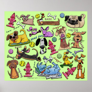 Dog Thed Collage Poster