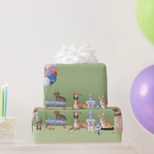 Dog Theme Party Happy Birthday Cadeaupapier