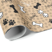 Dog Theme Paw Print Cadeaupapier (Rol Hoek)