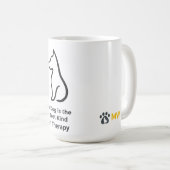 Dog Therapy Mug – Minimalist Pet Line Art Coffrt P (Devant droit)