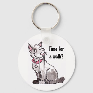 Dog "Time for a Walk" Sleutelhanger