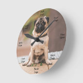 Dog Time Wall Clock Pug Ronde Klok (Hoek)