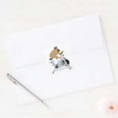 Dog Tired Vierkante Sticker (Envelop)