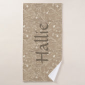 Dog Towel - Brown Botanical, Personalized (Serviette de bain)