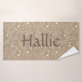 Dog Towel - Brown Botanical, Personalized (Serviette de bain)