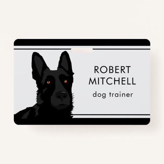 Dog Trainer Black German Shepherd Badge (Voorkant)