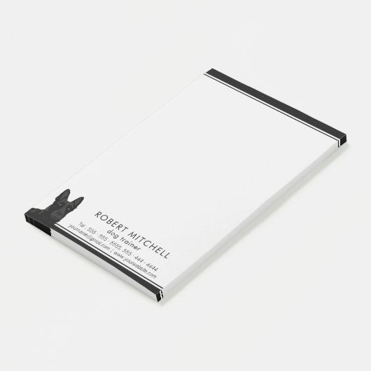 Dog Trainer Black German Shepherd Post-it® notes (Schuin)