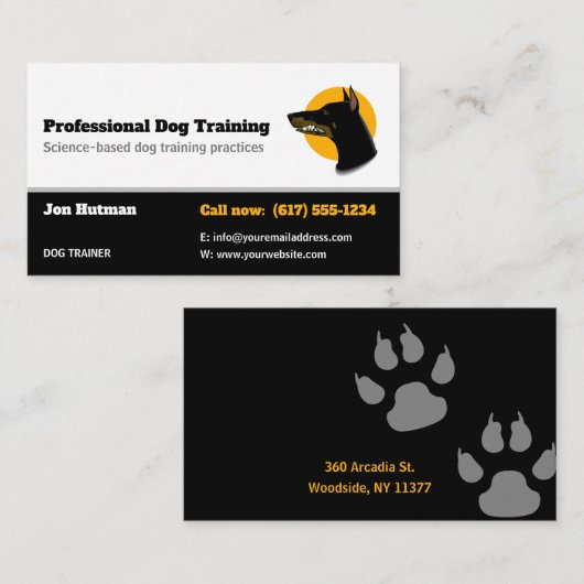 Dog Trainer | Dog Training School Visitekaartje (Voorkant / Achterkant)