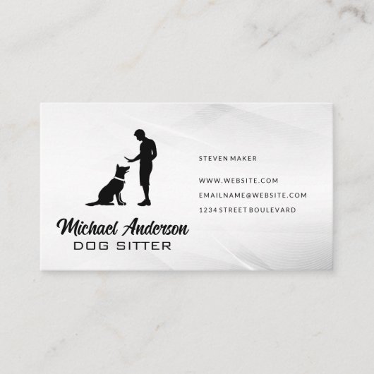 Dog Trainer Logo | Dog Sitting Services Visitekaartje (Voorkant)