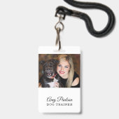 Dog Trainer Photo Pet Services Badge (Voorzijde met lanyard)
