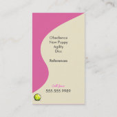 Dog Trainer Training Active Terrier Pink Visitekaartje (Achterkant)
