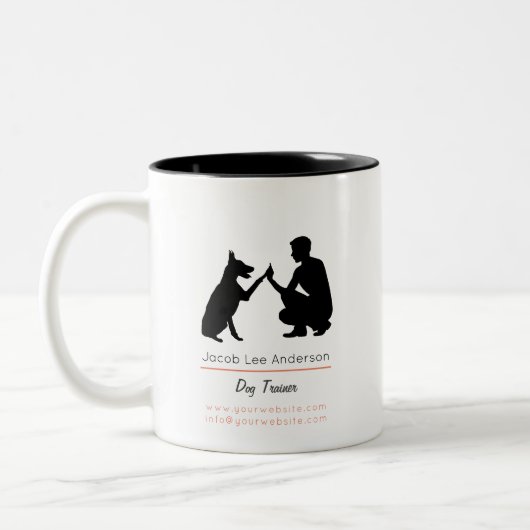 Dog trainer Two-Tone coffee mug (Gauche)