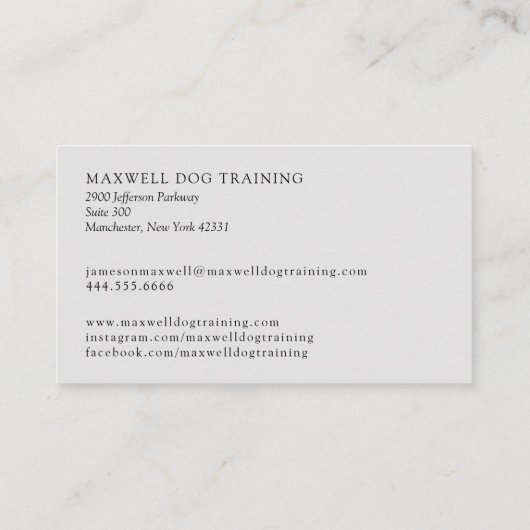 Dog Trainer Visitekaartje (Achterkant)