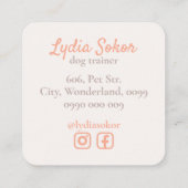 Dog Trainer Visitekaartje (Achterkant)