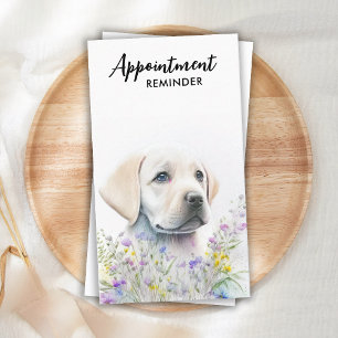 Dog Training Pet Sitter Floral Cute Puppy Labrador Afsprakenkaartje