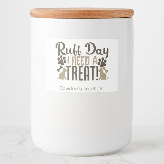 Dog Treat Jar Voedselcontainer Etiket (Voorkant)