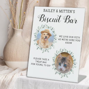 Dog Treat Wedding Favor Biscuit Bar Pet Foto Reclamebord Met Voetstuk