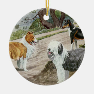  Dog Trio Keramisch Ornament