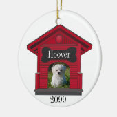 Dog Upload Photo Dog House met kerstmis Keramisch Ornament (Links)
