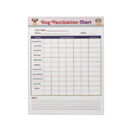 Dog Vaccination Chart Notitieblok