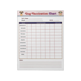 Dog Vaccination Chart Notitieblok