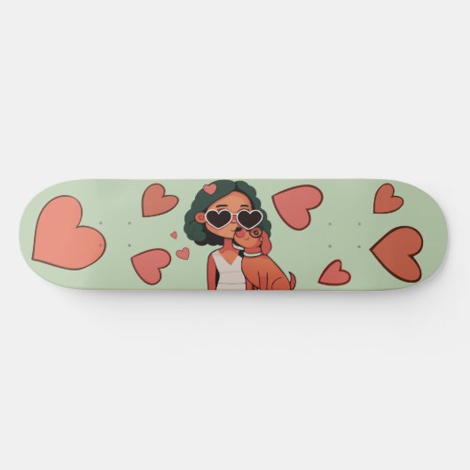 Dog Valentijn Canvas tas Skateboard (Horizontaal)