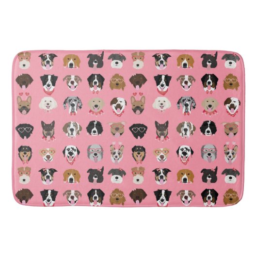 Dog Valentijn Face Pattern Badmat (Voorkant)