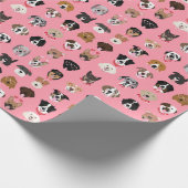 Dog Valentijn Face Pattern Cadeaupapier (Hoek)