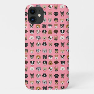 Dog Valentijn Face Pattern iPhone 11 Hoesje