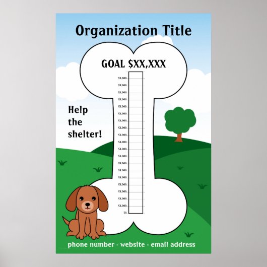 Dog veroorzaakt Fundraising Thermometer Poster (Voorkant)