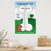 Dog veroorzaakt Fundraising Thermometer Poster (Keuken)