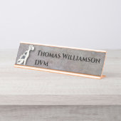 Dog Veterinary Monogrammed Bureau Naambordje (Voorkant)