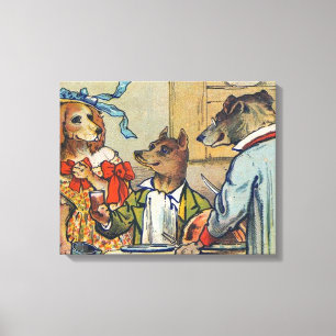 Dog Victoriaans Dinner Dress Doggy Canvas Afdruk