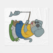 Dog Vist Fisher Finshing Fleece Deken (Voorkant (Horizontaal))