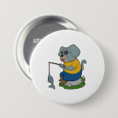 Dog Vist Fisher Finshing Ronde Button 7,6 Cm (Voorkant /achterkant)