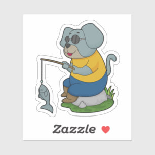 Dog Vist Fisher Finshing Sticker