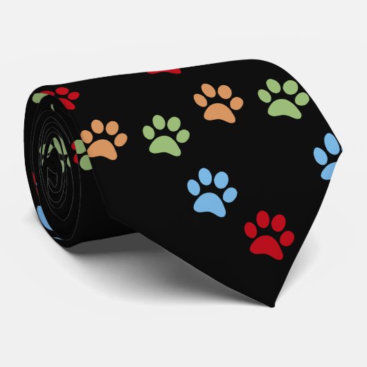 Dog-voetafdruk Stropdas (Opgerold)
