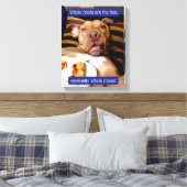 Dog vol met Pizza Canvas Afdruk (Insitu (Slaapkamer))