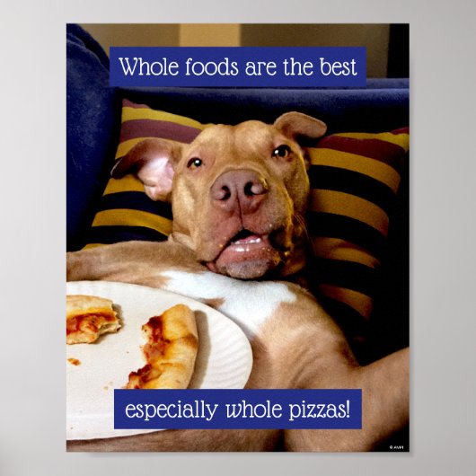 Dog vol met Pizza Poster (Voorkant)