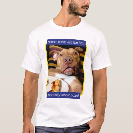 Dog vol met Pizza T-shirt (Voorkant)