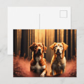 Dog vrienden die in het bos poseren briefkaart (Voorkant / Achterkant)