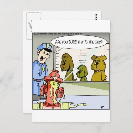 Dog Vs Hydrant Politie Lijn omhoog Funny Giften & Briefkaart (Voorkant / Achterkant)