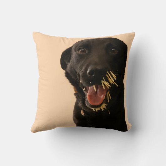 Dog vs. Porcupine throw pillow Kussen (Achterkant)