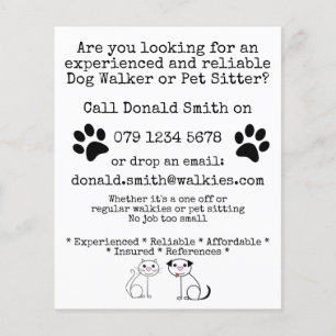 Dog Waling Sitting Business Flyer-brochure Flyer