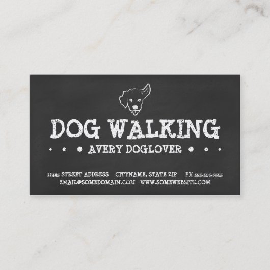 DOG WALK CHALK loyaliteitsprogramma (3 stippen) Klantenkaartje (Voorkant)