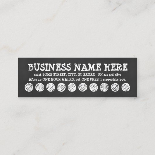 DOG WALK CHALK loyaliteitsprogramma Klantenkaartje (Achterkant)