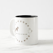 Dog Walk & Coffee Routine Mug Tweekleurige Koffiemok (Voorkant links)