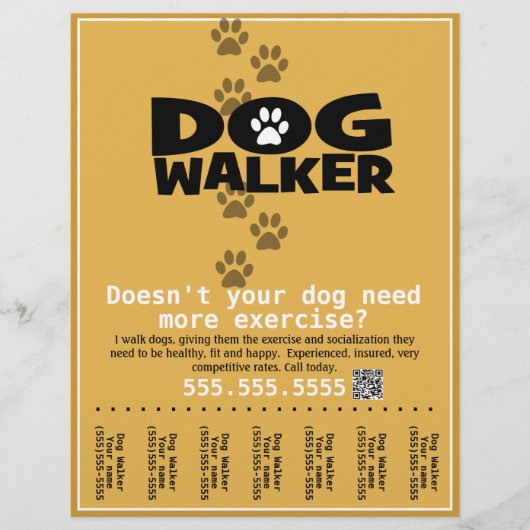Dog Walker Aangepaste promotionele trappenvel Flyer (Voorkant)
