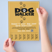 Dog Walker Aangepaste promotionele trappenvel Flyer (Hand)