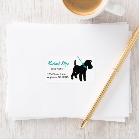 Dog Walker Adresetiketten teak Etiket (Insitu)